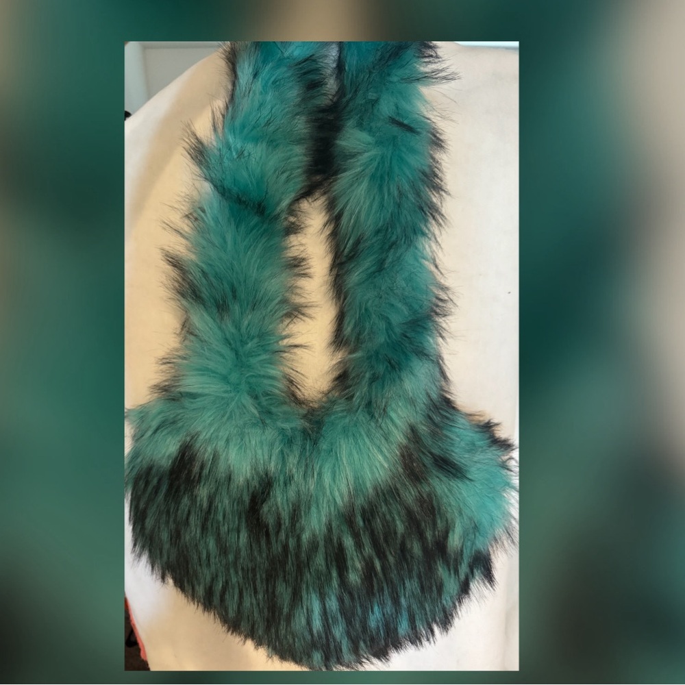 Luxurious Teal Faux Fur Bag